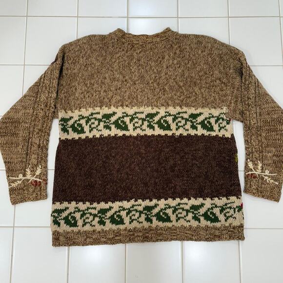 Brown vintage cardigan with floral - Picture 8 of 9